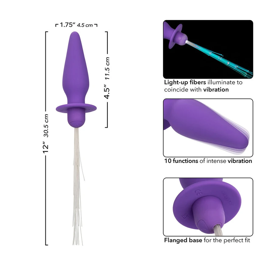CALEXOTICS - SOUTHERN LIGHTS LIGHT UP PLUG ANALE 10 VIBRAZIONI SILICONE VIOLA